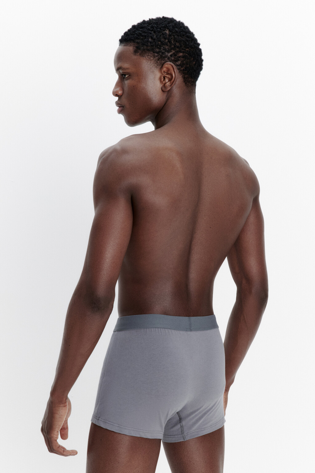 Трусы-боксеры хлопковые с надписью - цвет серый - 4