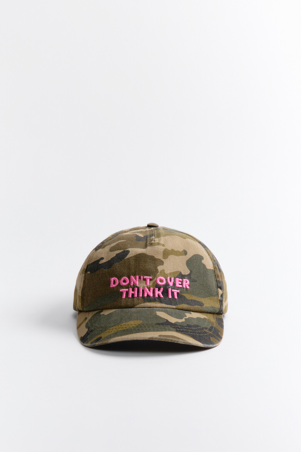 Бейсболка с принтом и вышивкой - цвет зеленый - 1