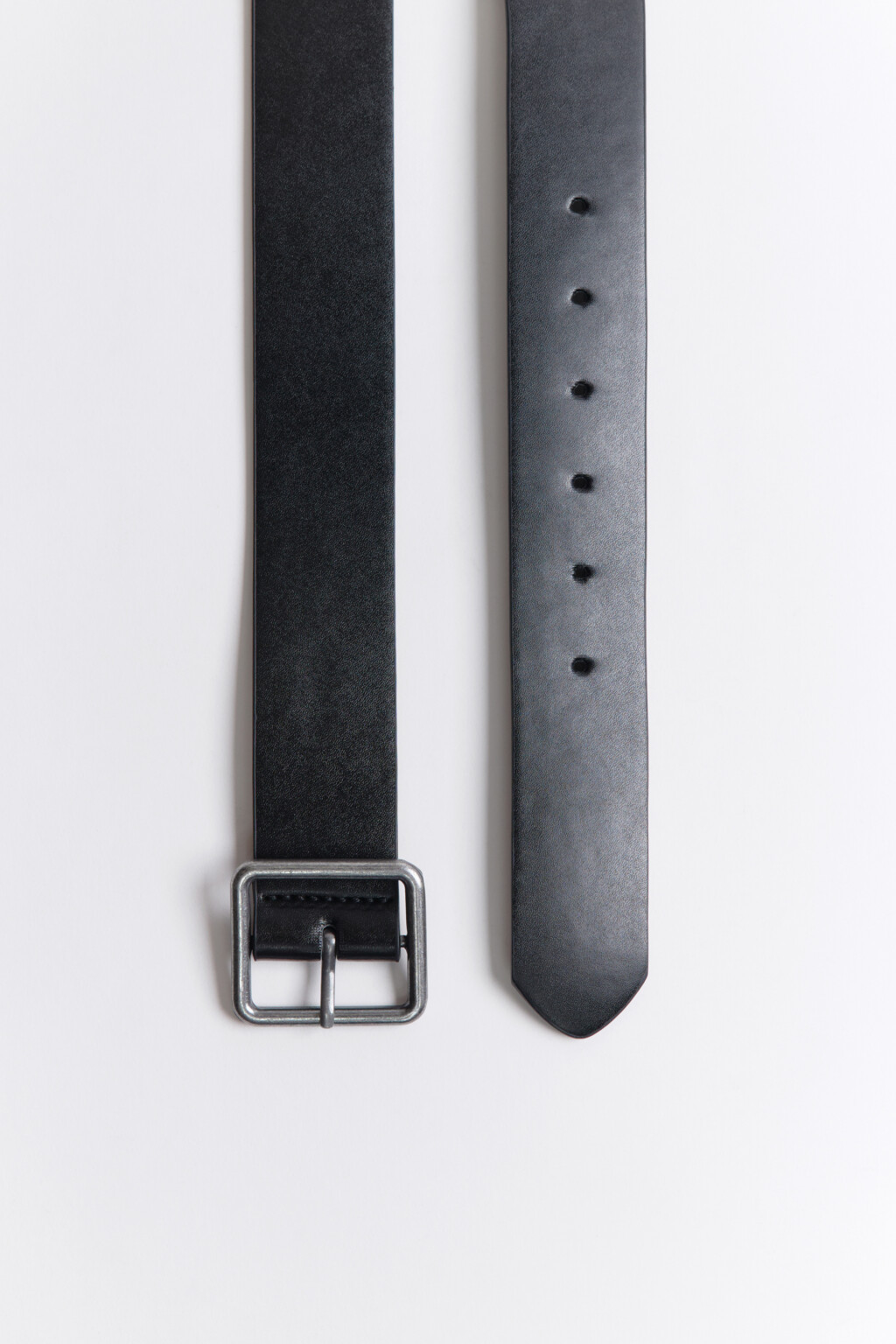 Ремень с квадратной пряжкой - цвет черный - 2