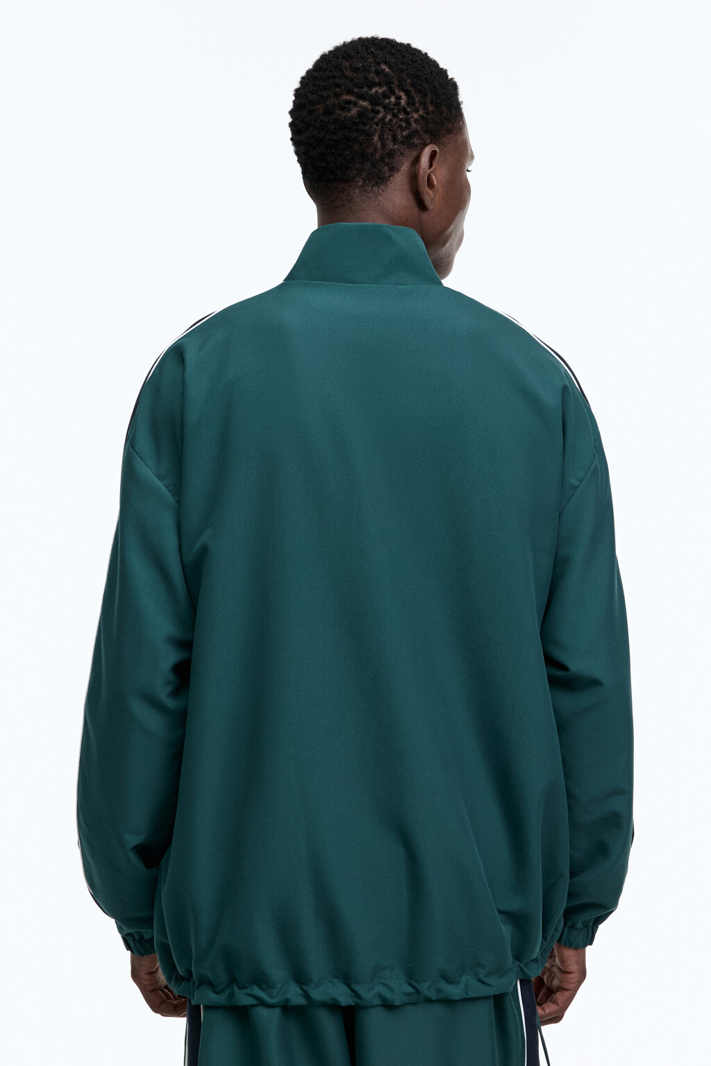 Куртка-олимпийка спортивная с лампасами - цвет зеленый - 4