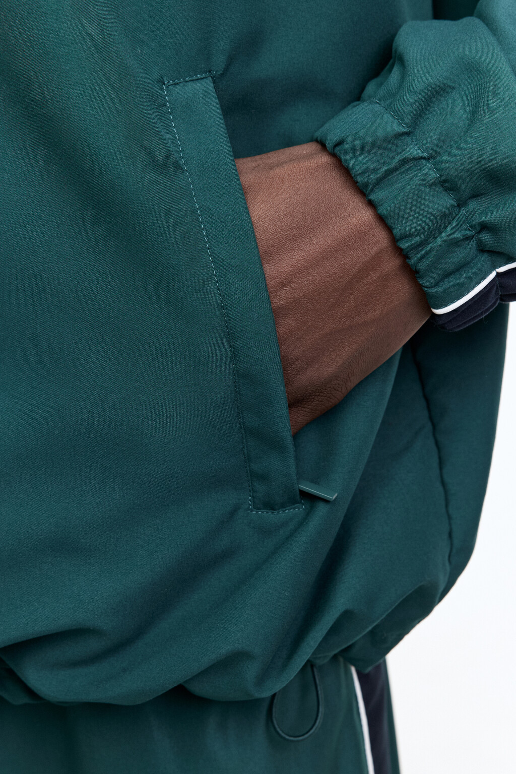 Куртка-олимпийка спортивная с лампасами - цвет зеленый - 7