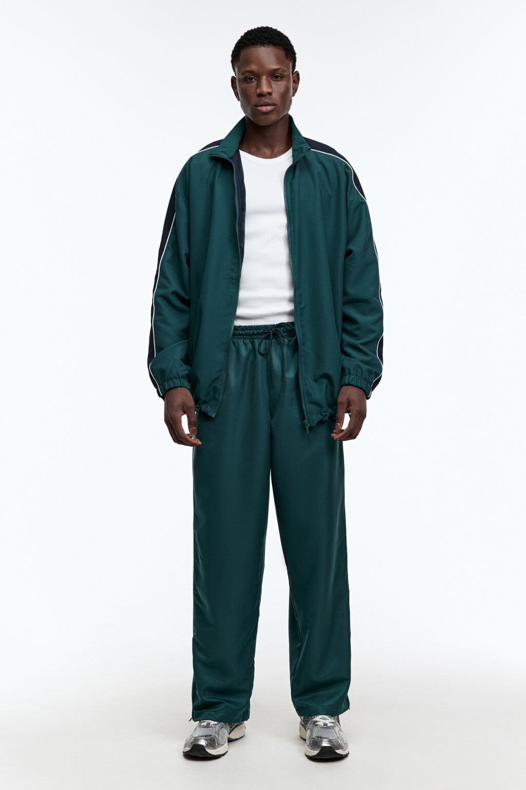 Брюки спортивные прямые с лампасами - цвет зеленый - 5