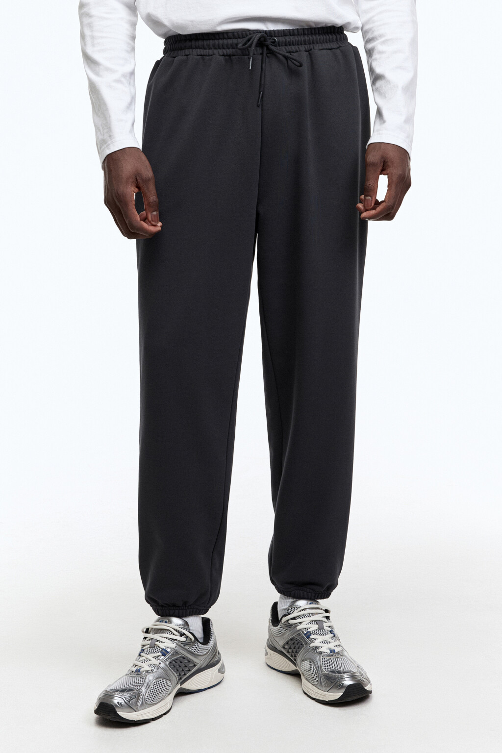 Брюки-джоггеры трикотажные спортивные - цвет серый - 3