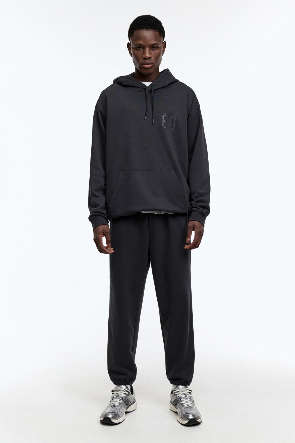 Брюки-джоггеры трикотажные спортивные - цвет серый - 5