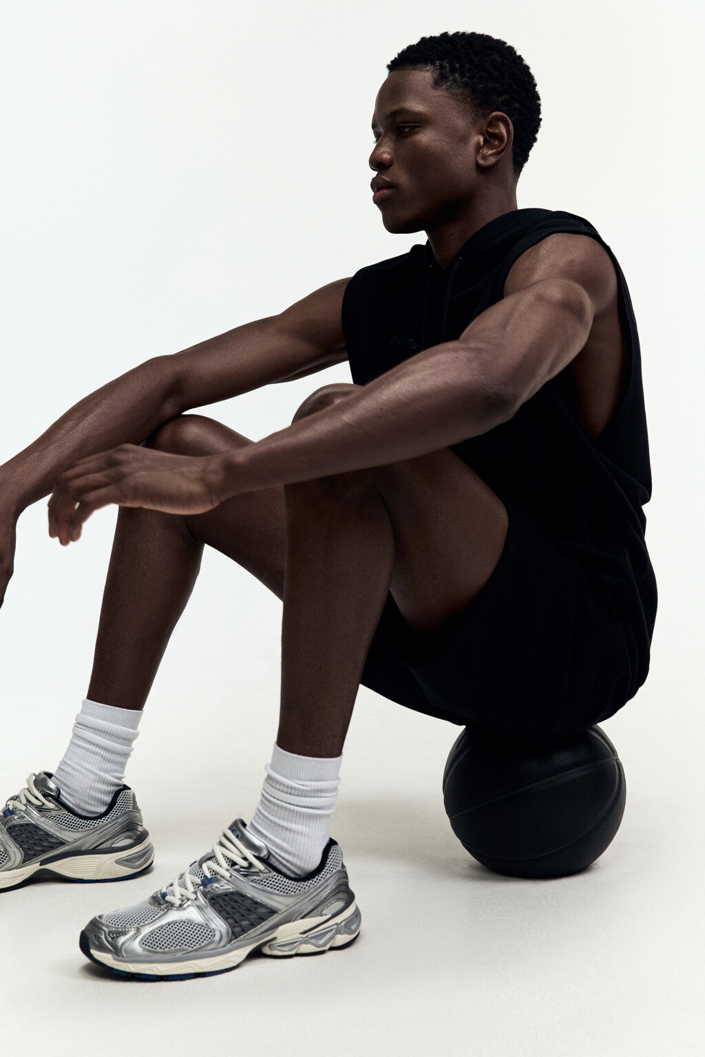 Шорты трикотажные спортивные - цвет черный - 1