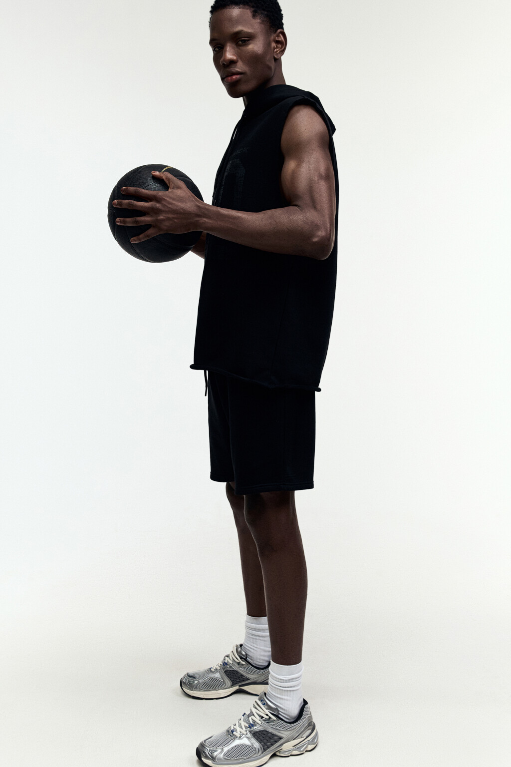 Шорты трикотажные спортивные - цвет черный - 2