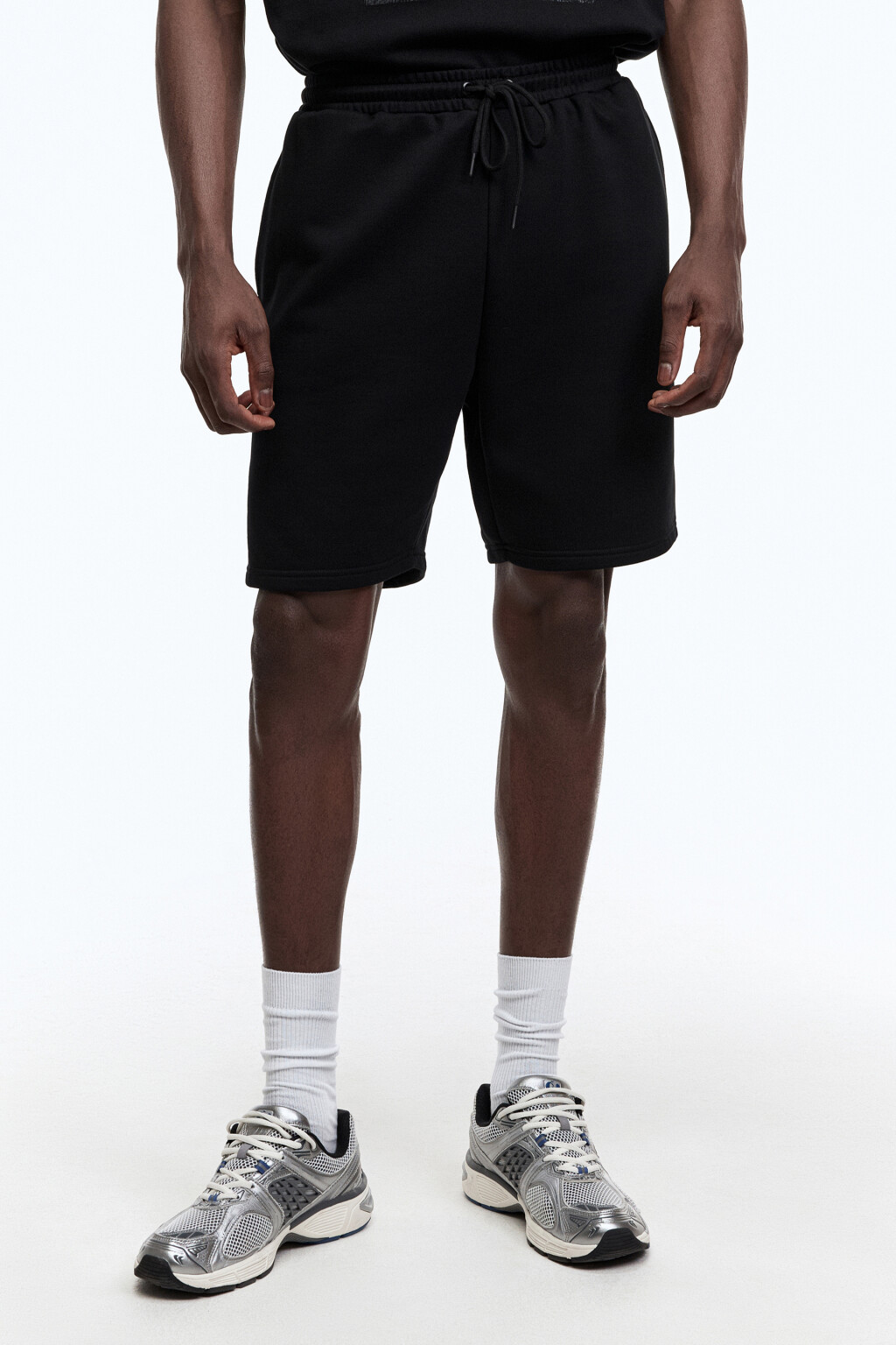 Шорты трикотажные спортивные - цвет черный - 3