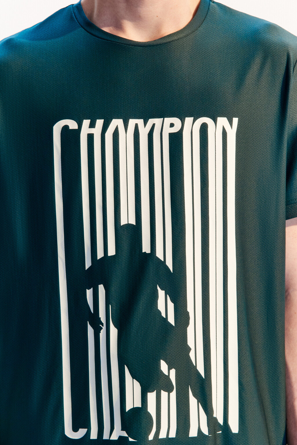 Футболка спортивная из сетки с принтом - цвет зеленый - 7