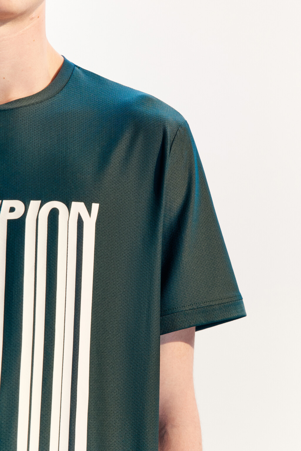 Футболка спортивная из сетки с принтом - цвет зеленый - 8