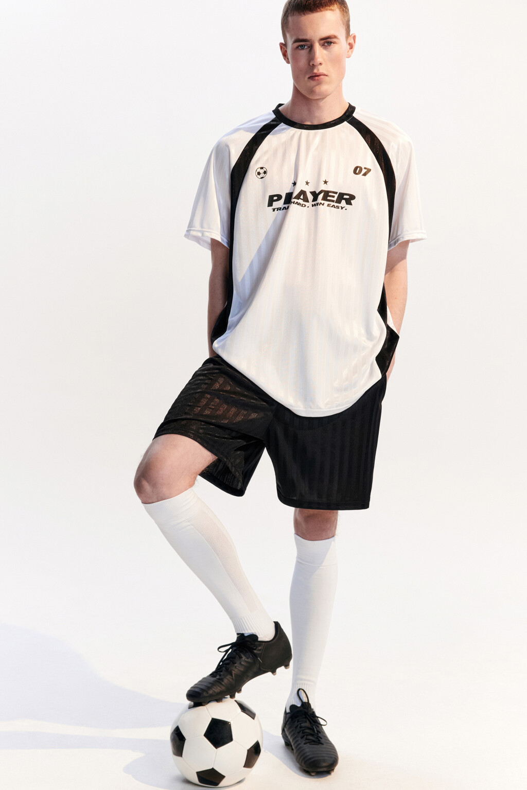 Футболка-джерси спортивная с принтом - цвет белый - 1