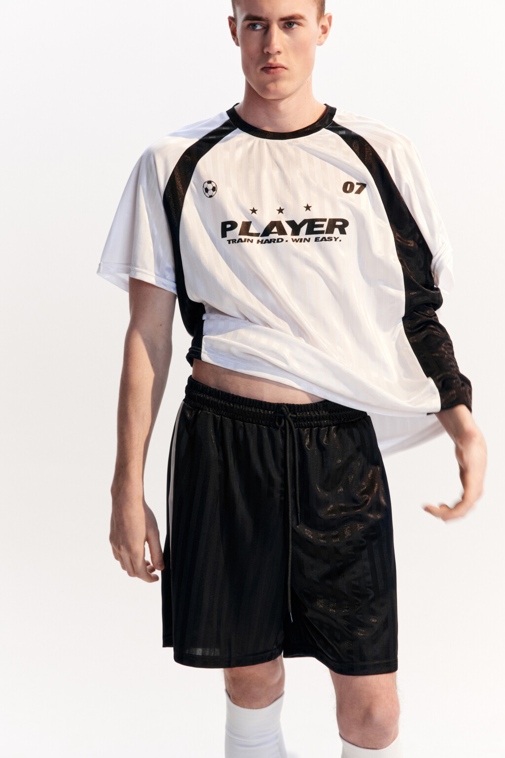 Футболка-джерси спортивная с принтом - цвет белый - 4