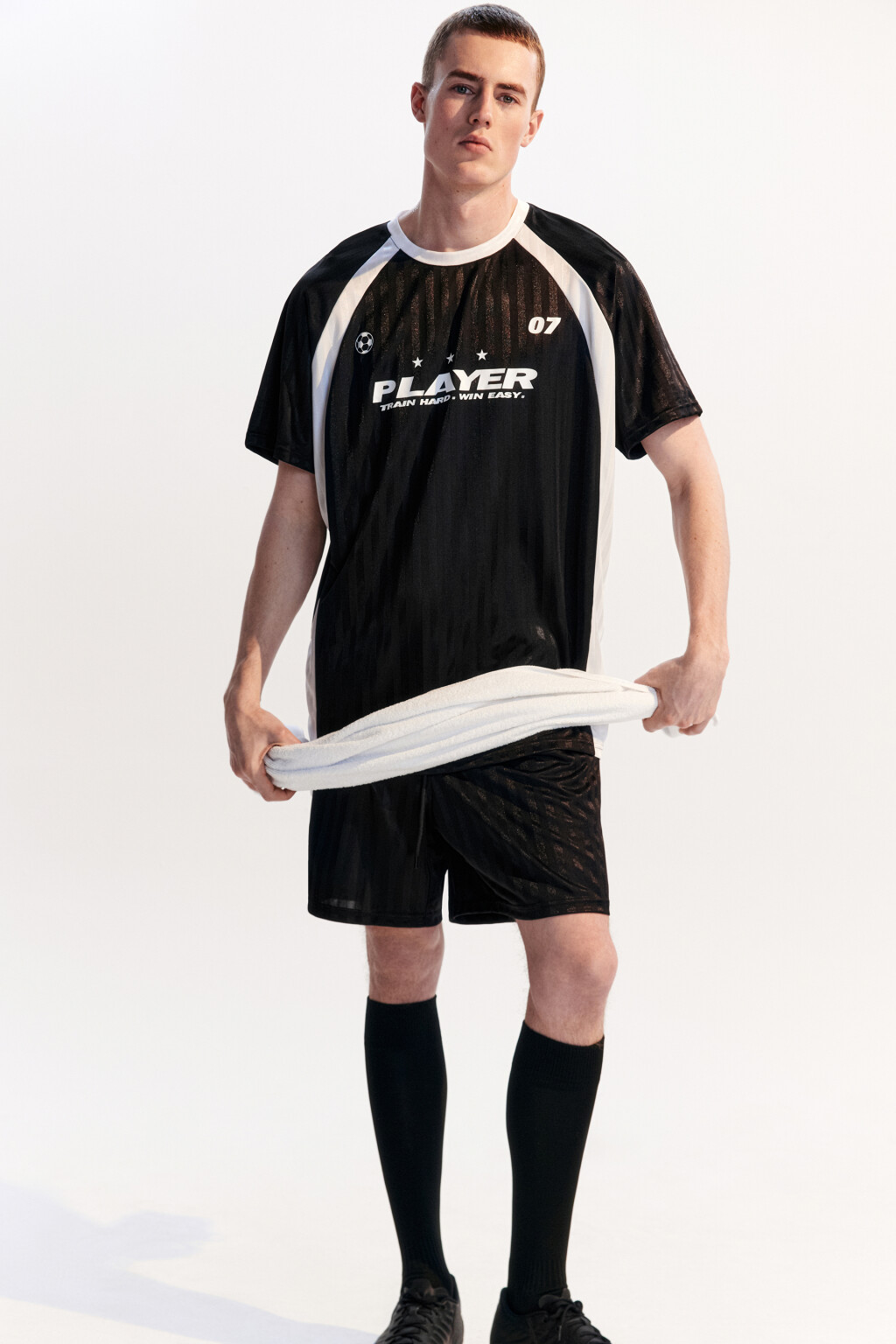 Футболка-джерси спортивная с принтом - цвет черный - 1