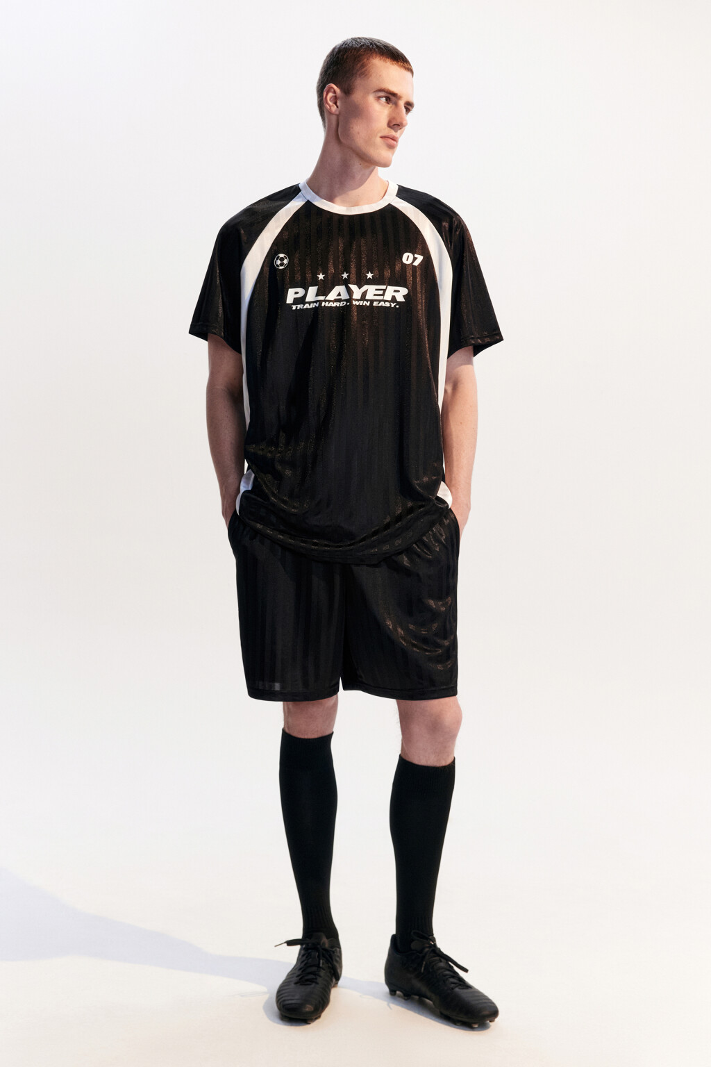 Футболка-джерси спортивная с принтом - цвет черный - 7