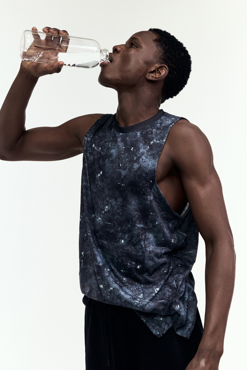 Майка спортивная облегающая с принтом - цвет серый - 2