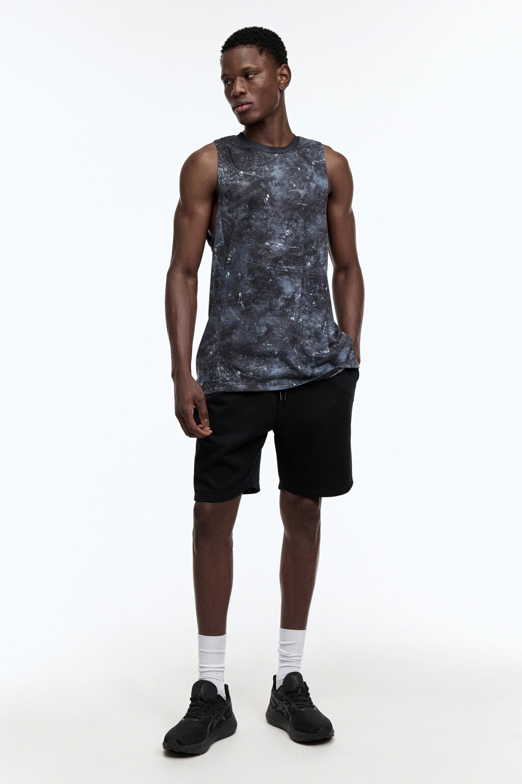 Майка спортивная облегающая с принтом - цвет серый - 5