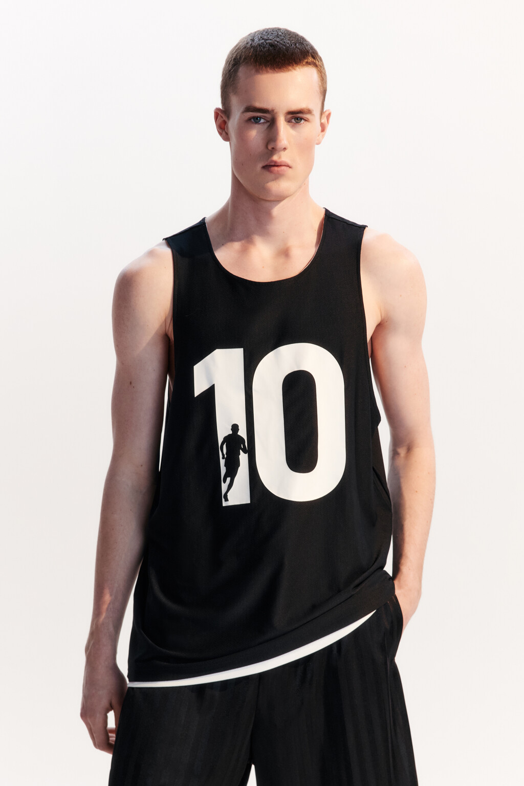 Майка из сетки спортивная двусторонняя - цвет черный - 3