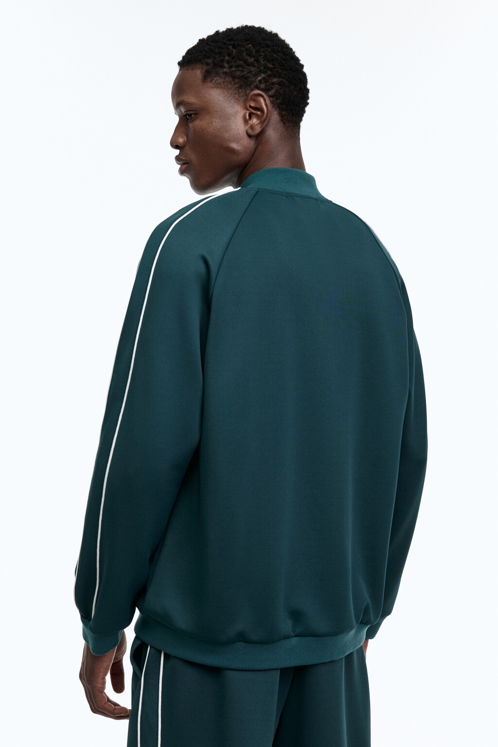 Худи-зипка спортивная с лампасами - цвет зеленый - 4