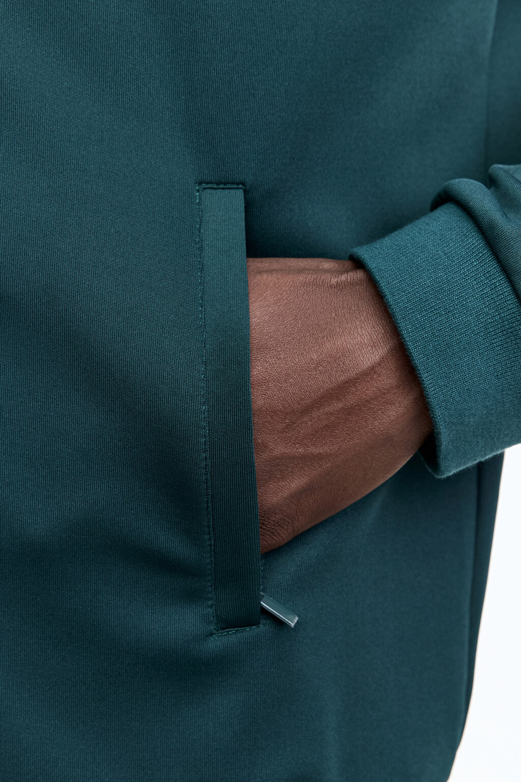 Худи-зипка спортивная с лампасами - цвет зеленый - 7