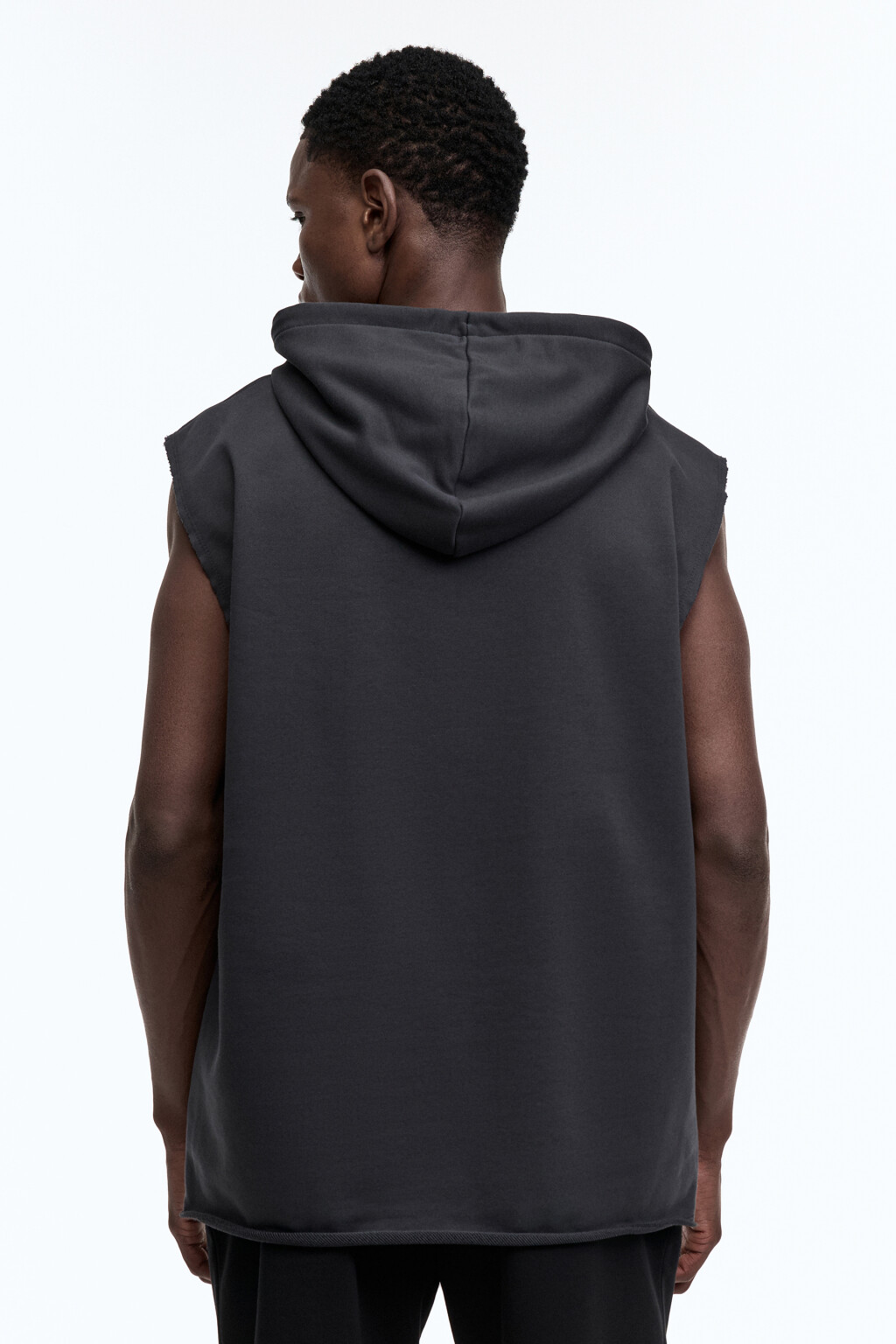 Толстовка oversize с обрезанными рукавами - цвет серый - 3