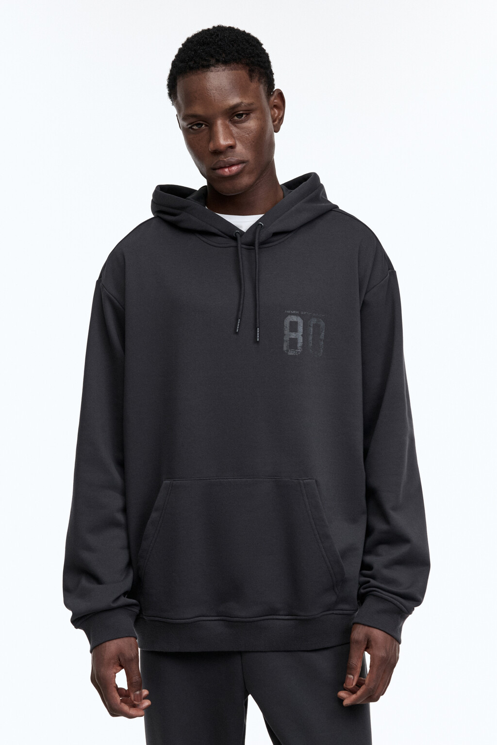 Толстовка спортивная с капюшоном - цвет серый - 2