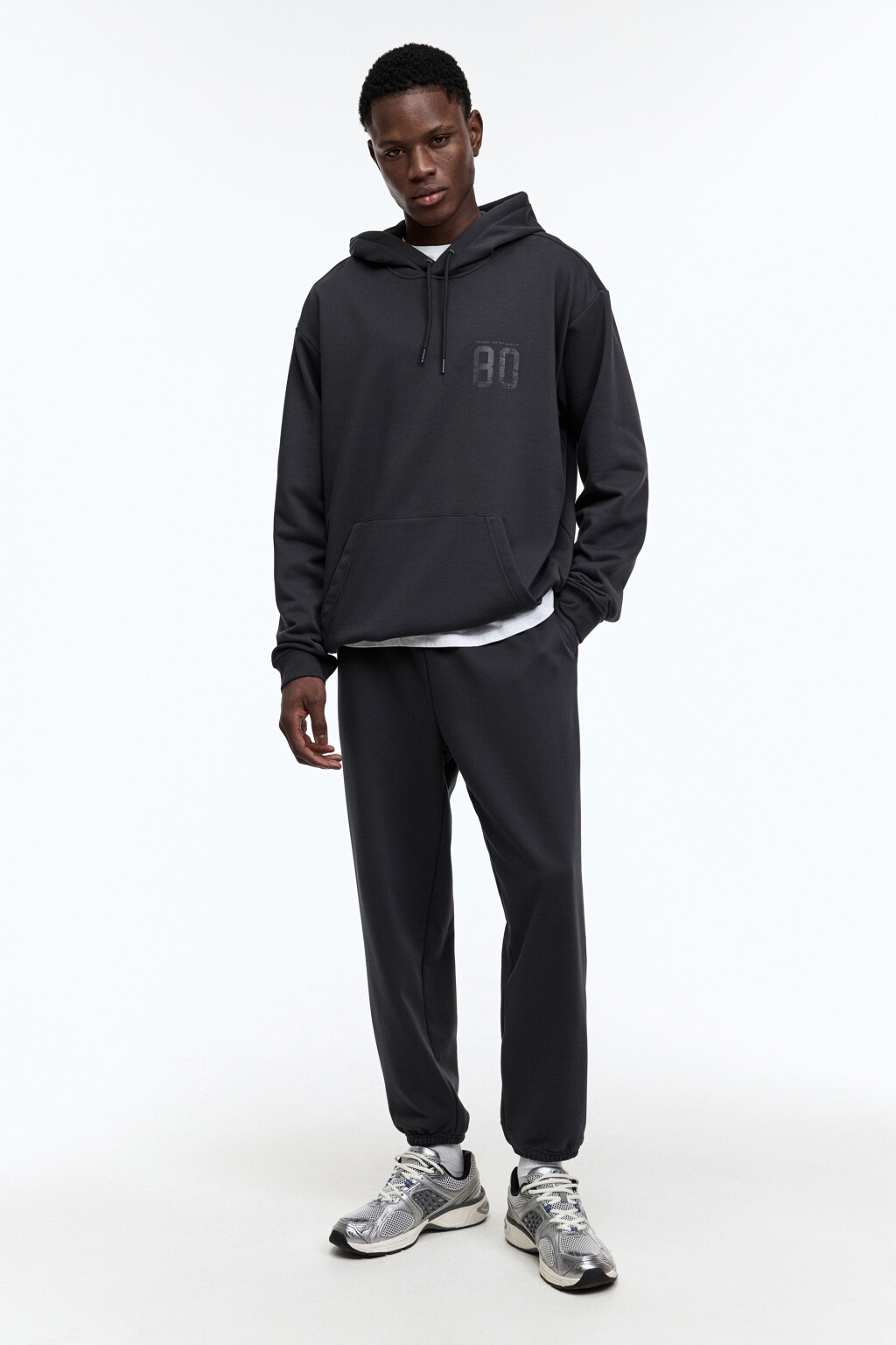 Толстовка спортивная с капюшоном - цвет серый - 4