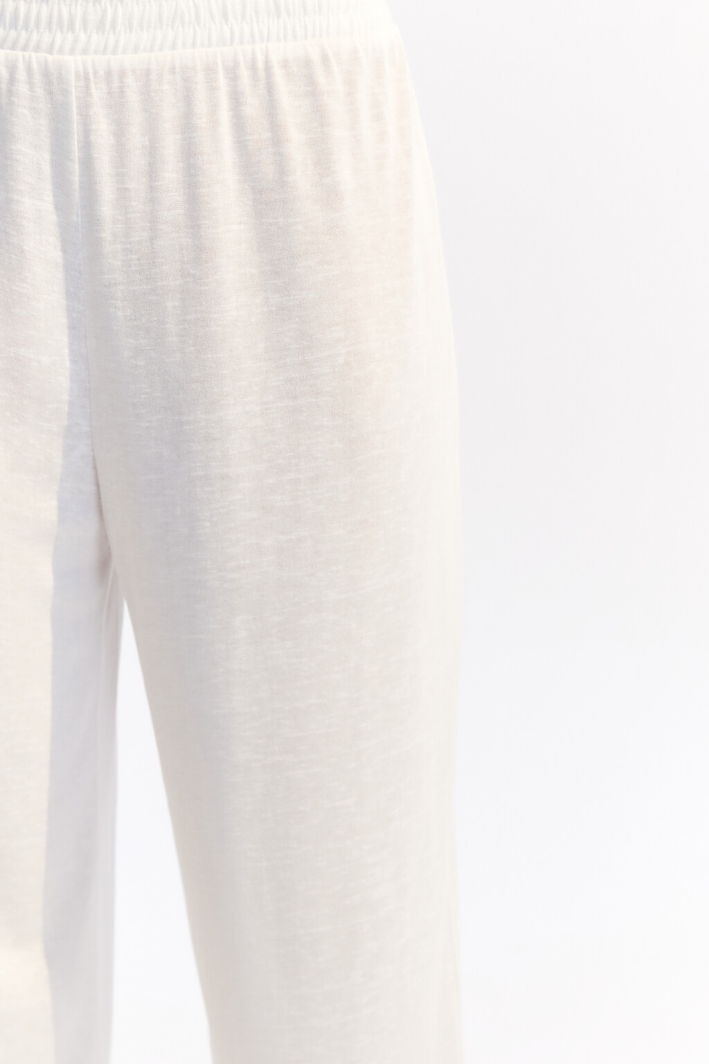 Брюки широкие пляжные из вискозы - цвет белый - 6