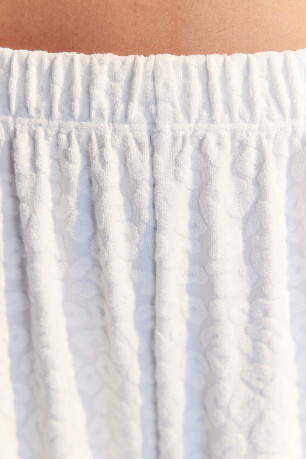 Брюки пляжные фактурные - цвет белый - 5
