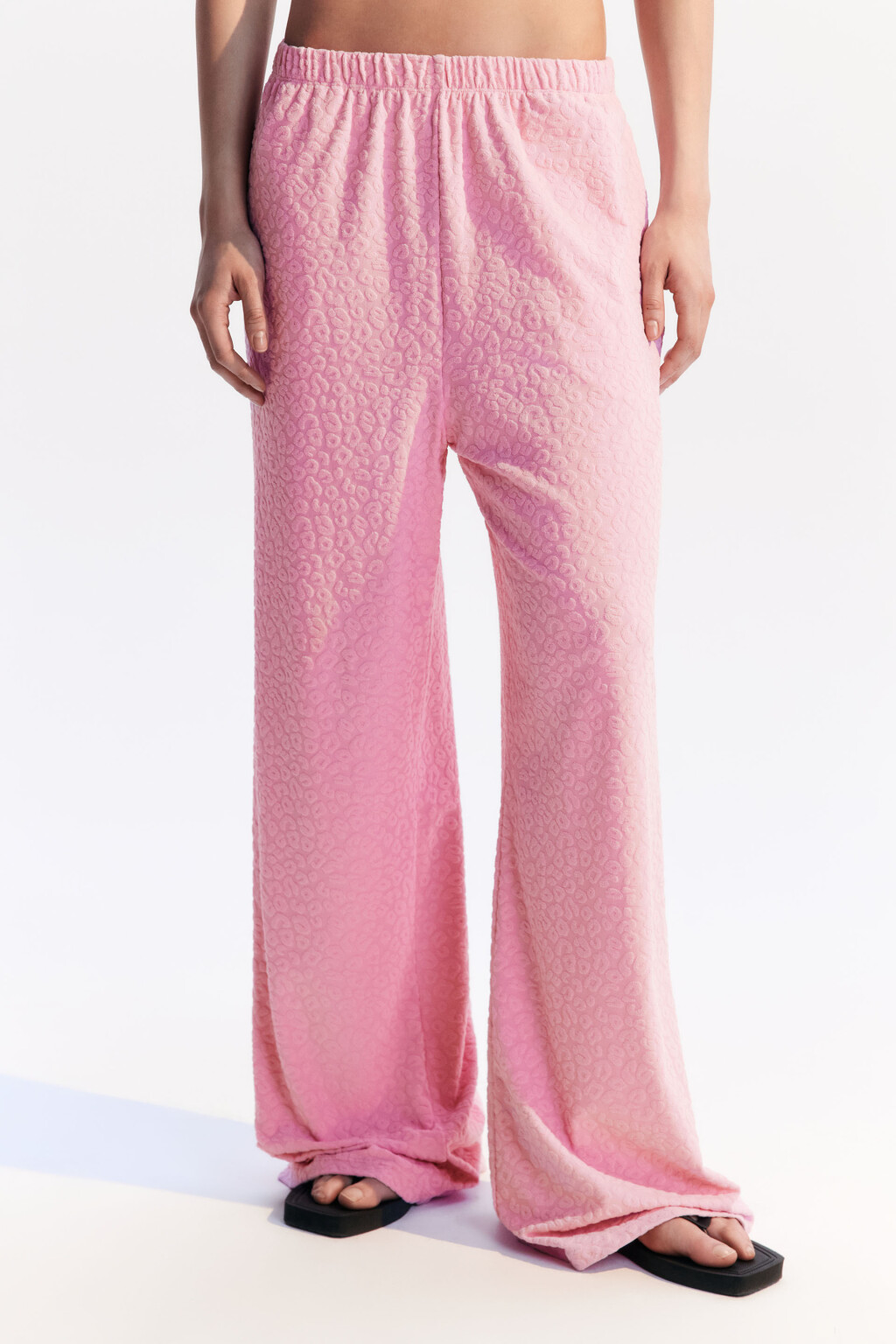 Брюки пляжные фактурные - цвет розовый - 2