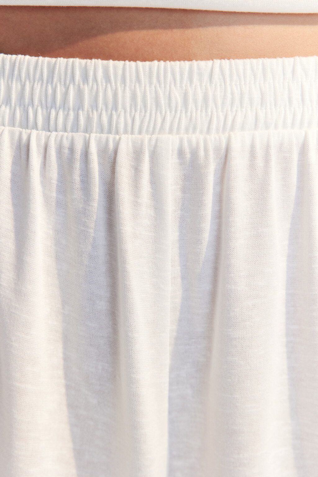Шорты свободные пляжные из вискозы - цвет белый - 5