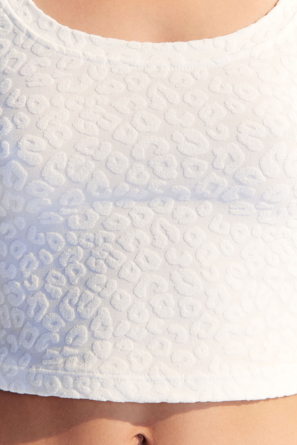 Футболка-топ пляжная фактурная - цвет белый - 6