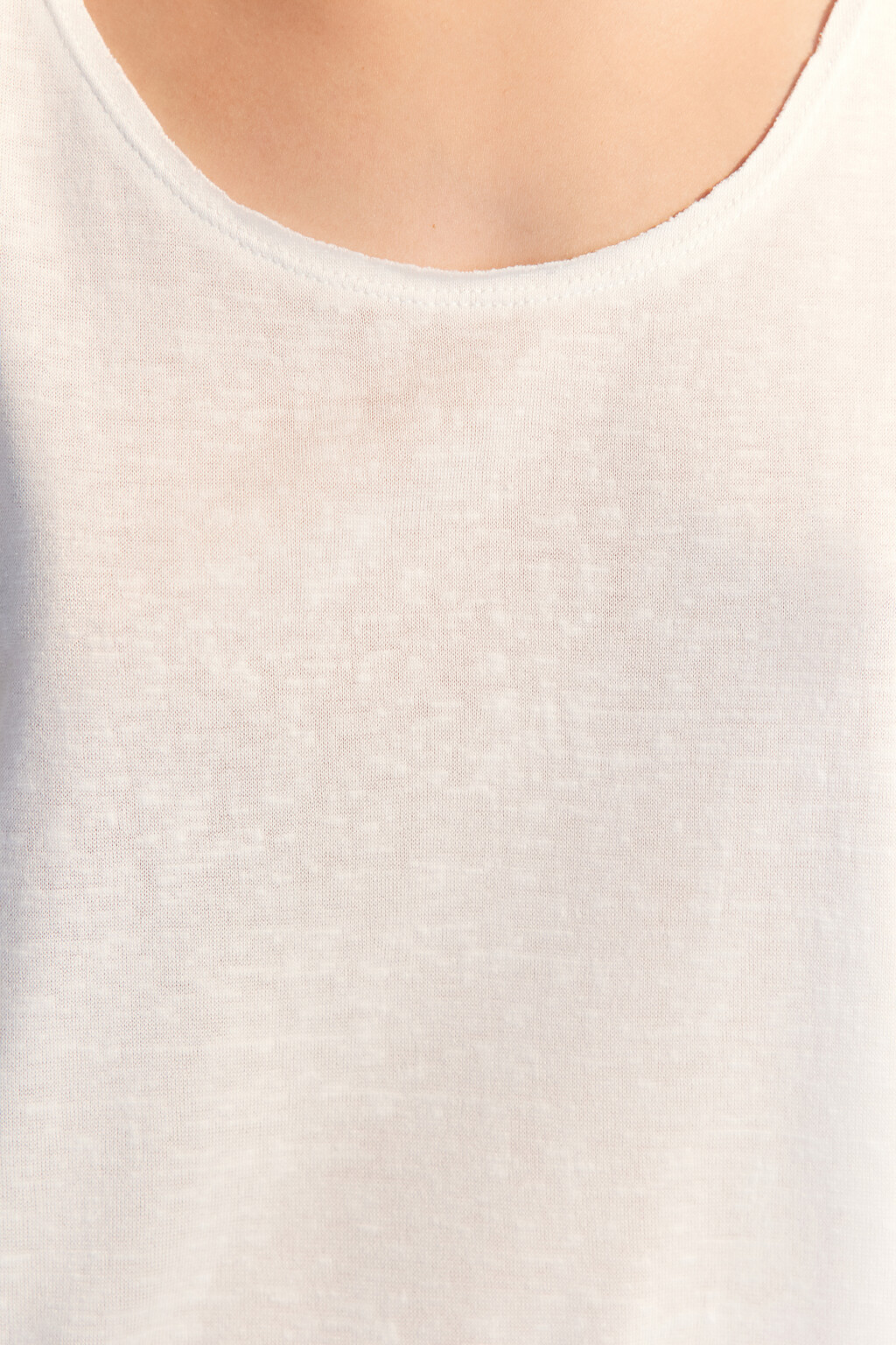 Майка свободная пляжная из вискозы - цвет белый - 5