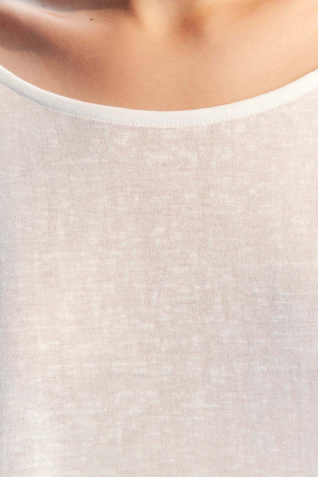 Лонгслив свободный пляжный из вискозы - цвет белый - 5