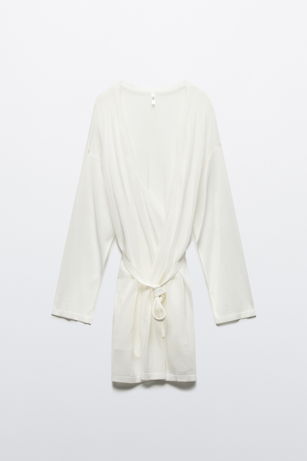 Кардиган с поясом пляжный из вискозы - цвет белый - 8