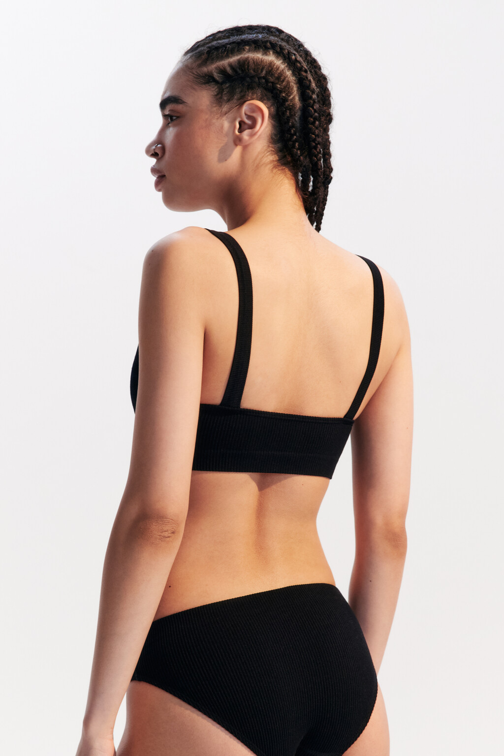 Лиф-топ купальный на широких бретелях - цвет черный - 3