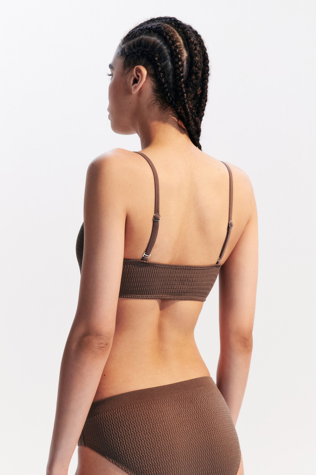 Лиф-бандо купальный на тонких бретелях - цвет бежевый - 5