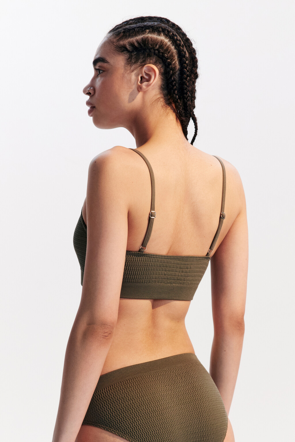 Лиф-топ купальный на тонких бретелях - цвет зеленый - 3