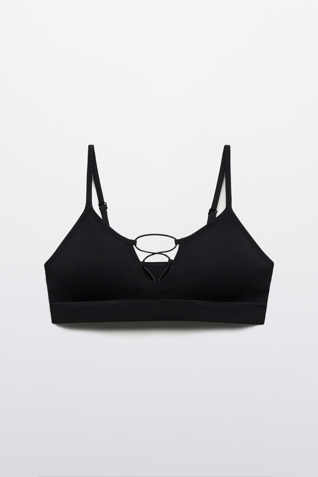 Лиф-топ купальный со шнуровкой на груди - цвет черный - 4