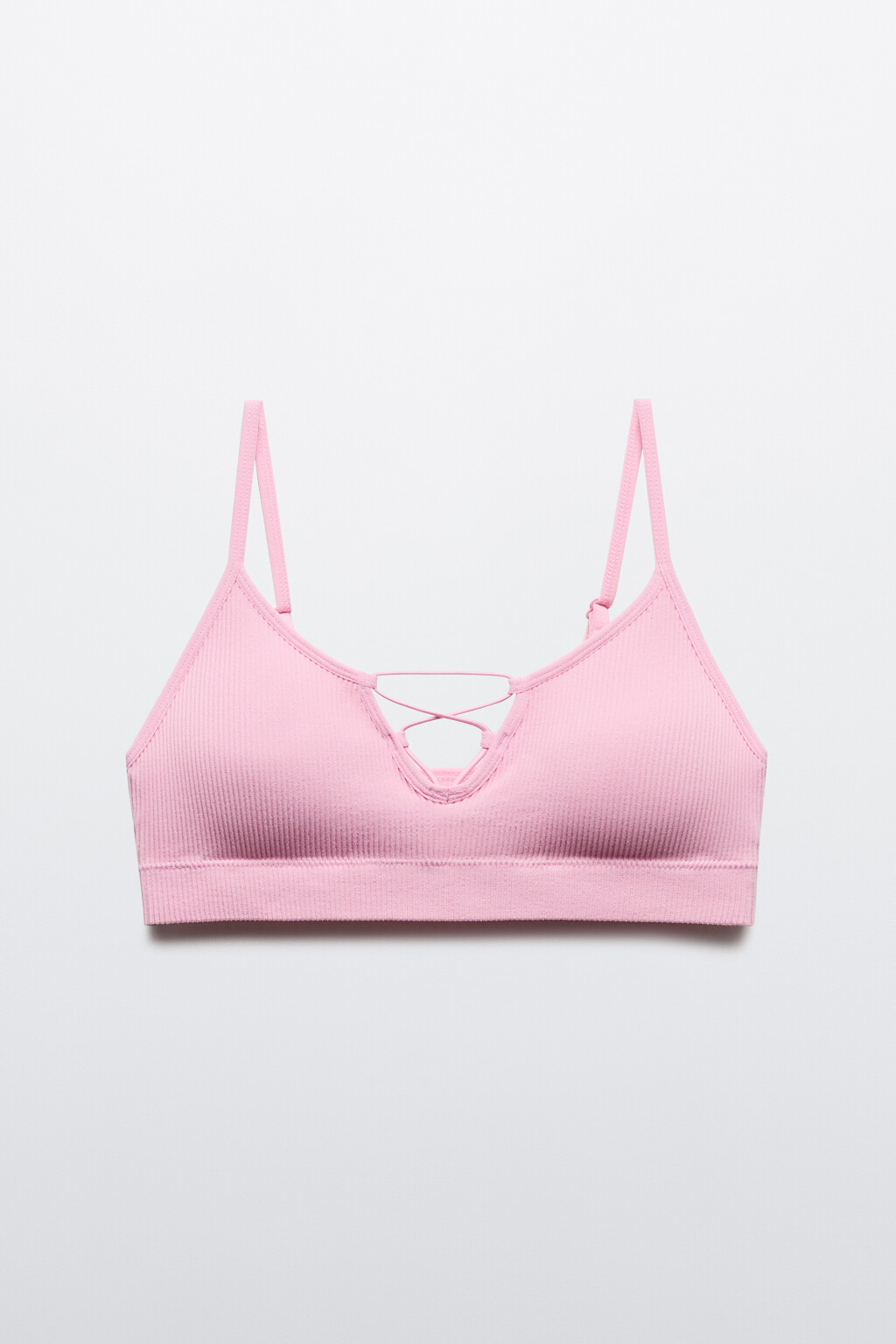 Лиф-топ купальный со шнуровкой на груди - цвет розовый - 5