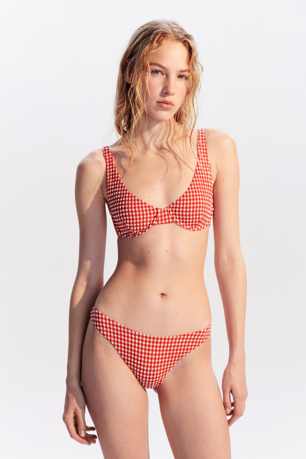 Лиф-бра купальный из жатой ткани - цвет красный - 5