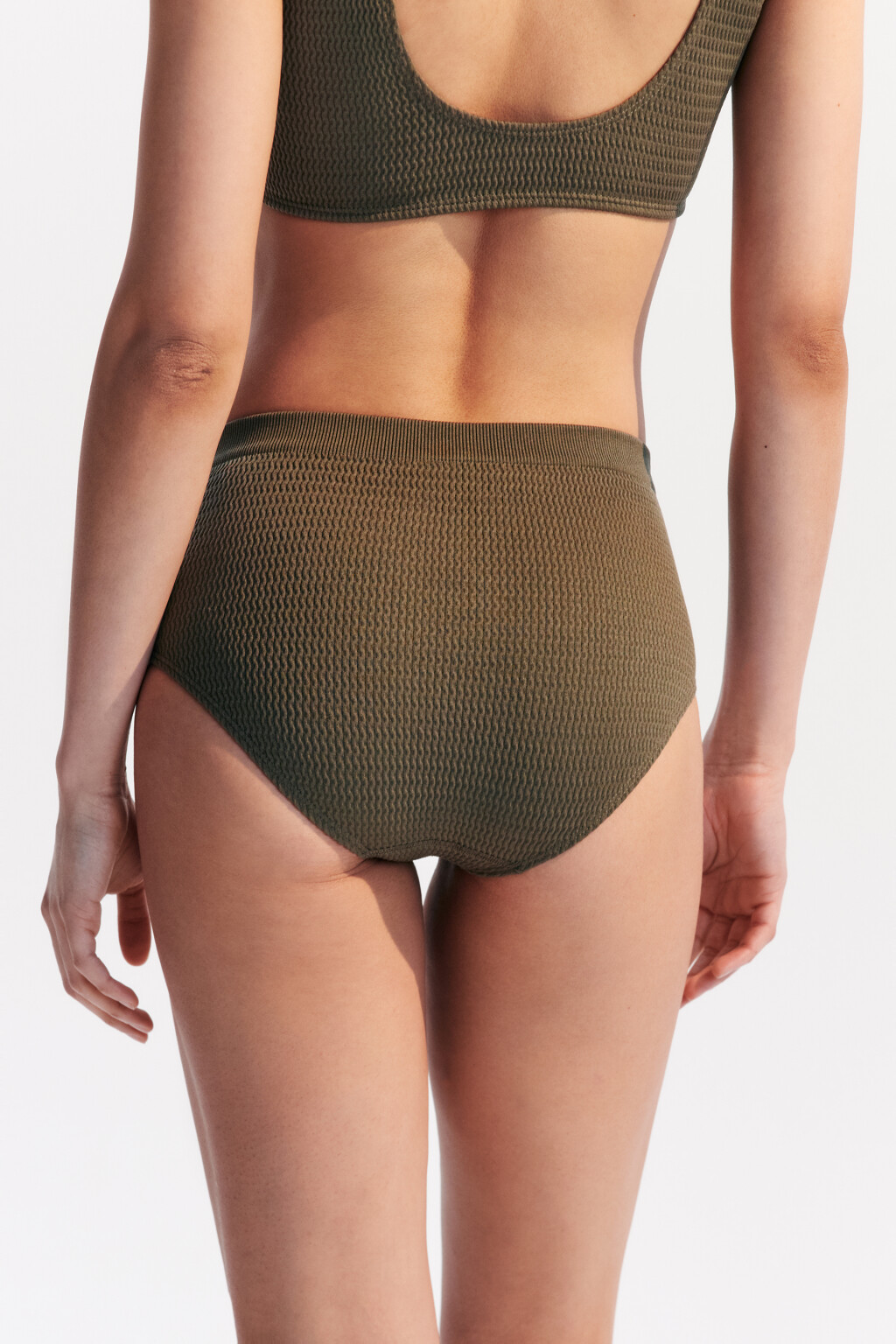 Трусы-слипы купальные с высокой посадкой - цвет зеленый - 5