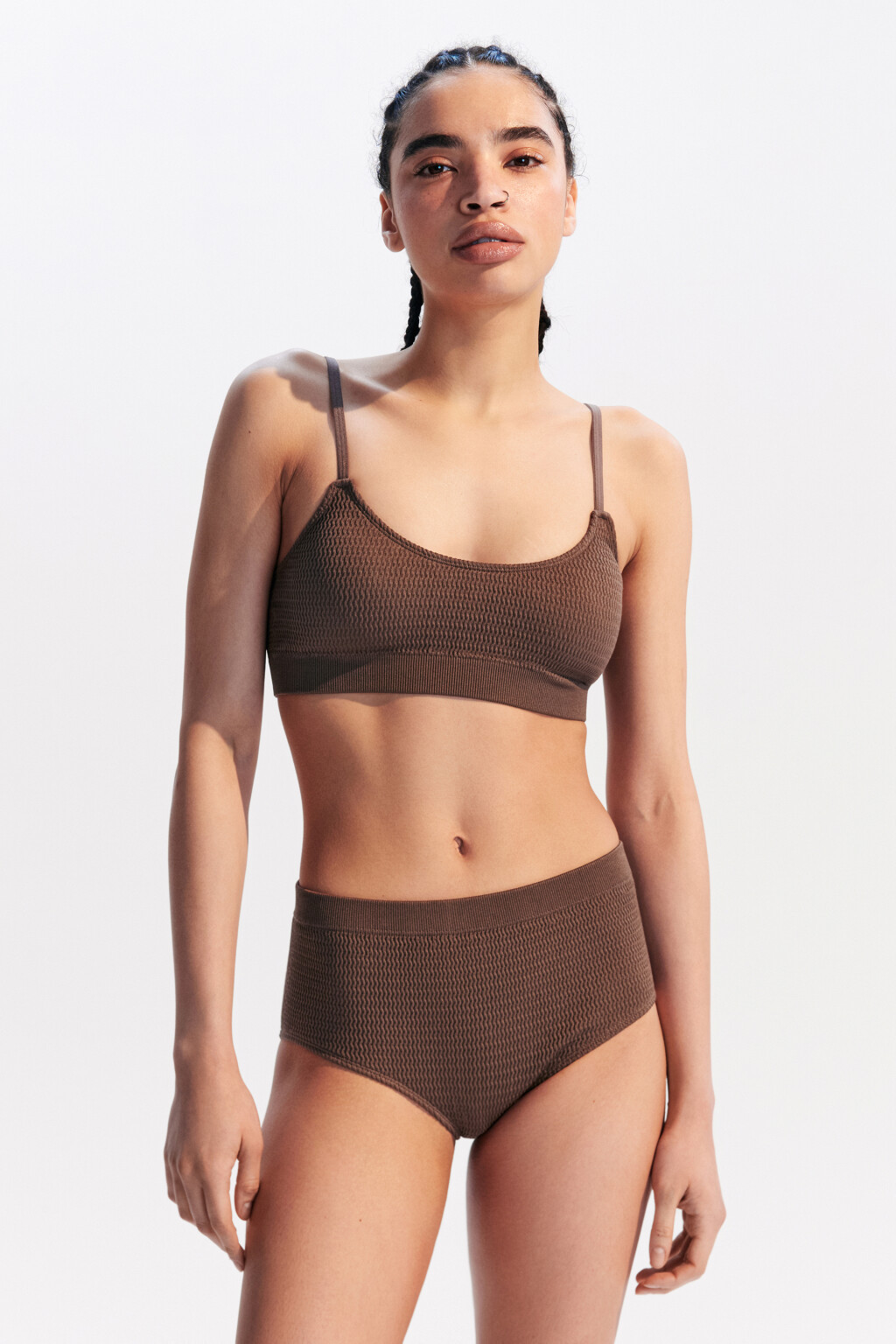 Трусы-слипы купальные с высокой посадкой - цвет бежевый - 7