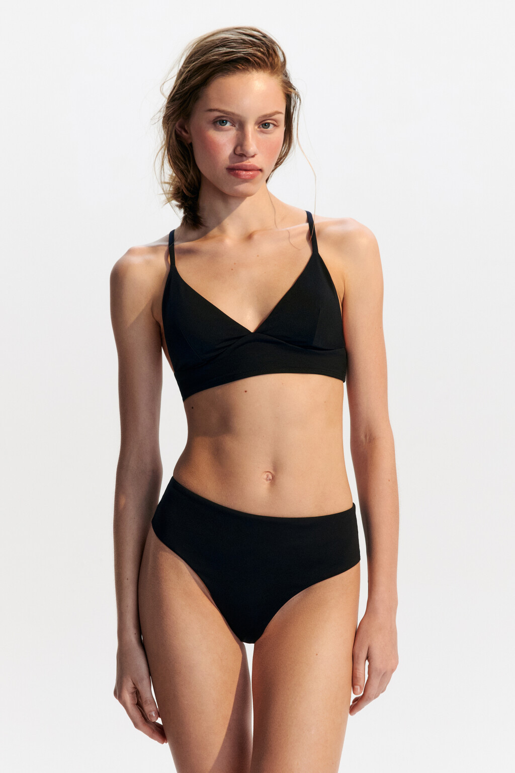 Трусы-слипы купальные с высокой посадкой - цвет черный - 3