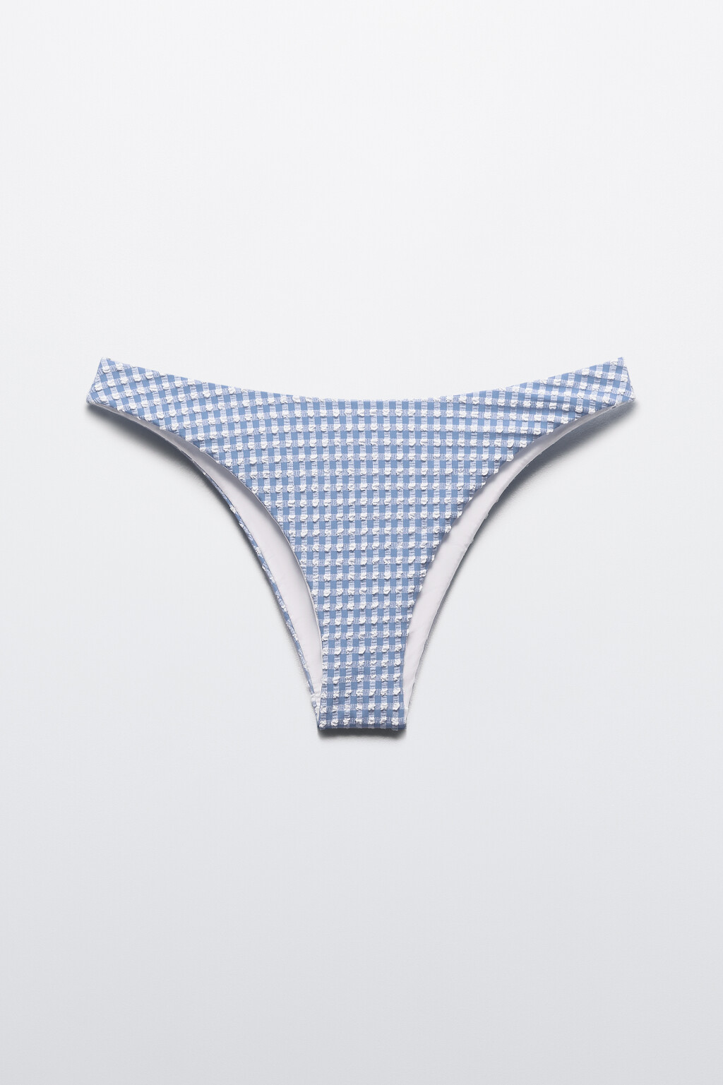 Трусы-бразильяна купальные из жатой ткани - цвет голубой - 5