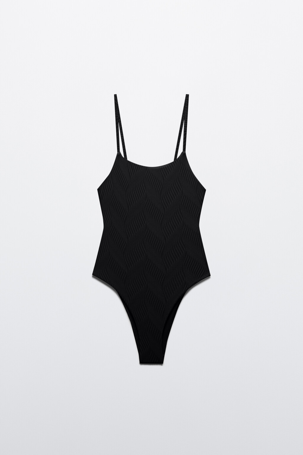 Купальник слитный из фактурной ткани - цвет черный - 7