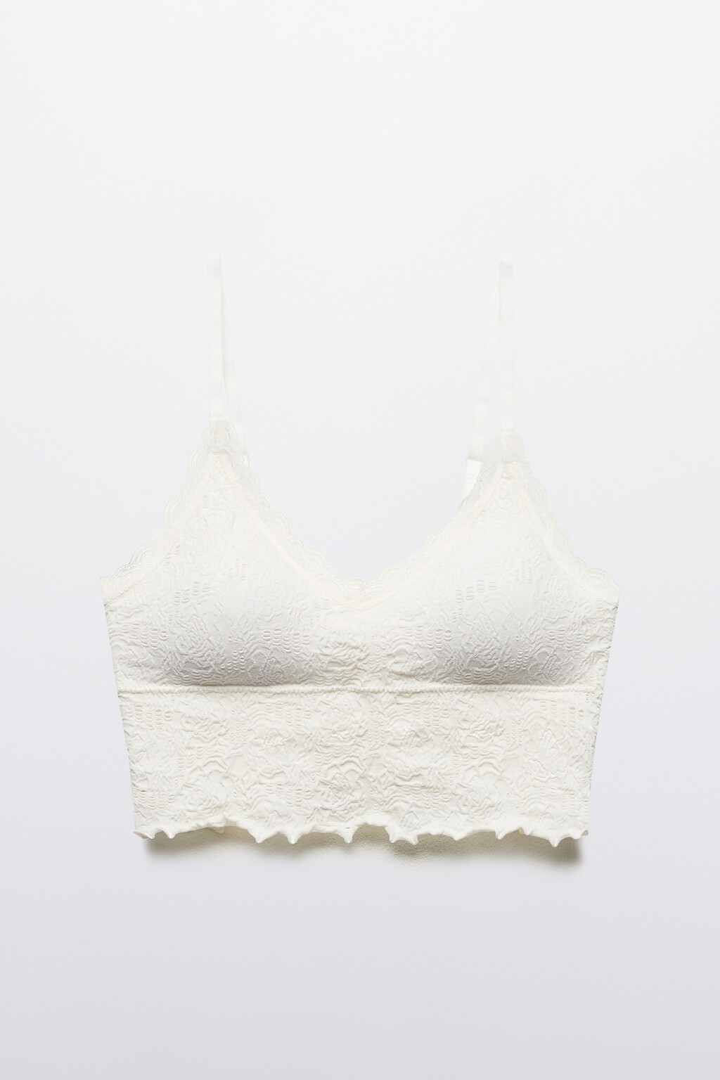 Бюстгальтер-майка из кружева - цвет ванильный - 5