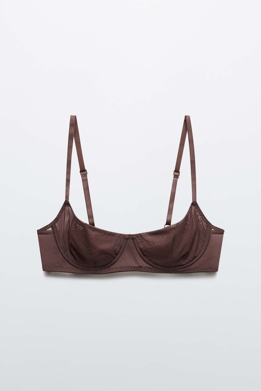 Бюстгальтер-бра из сетки - цвет коричневый - 5