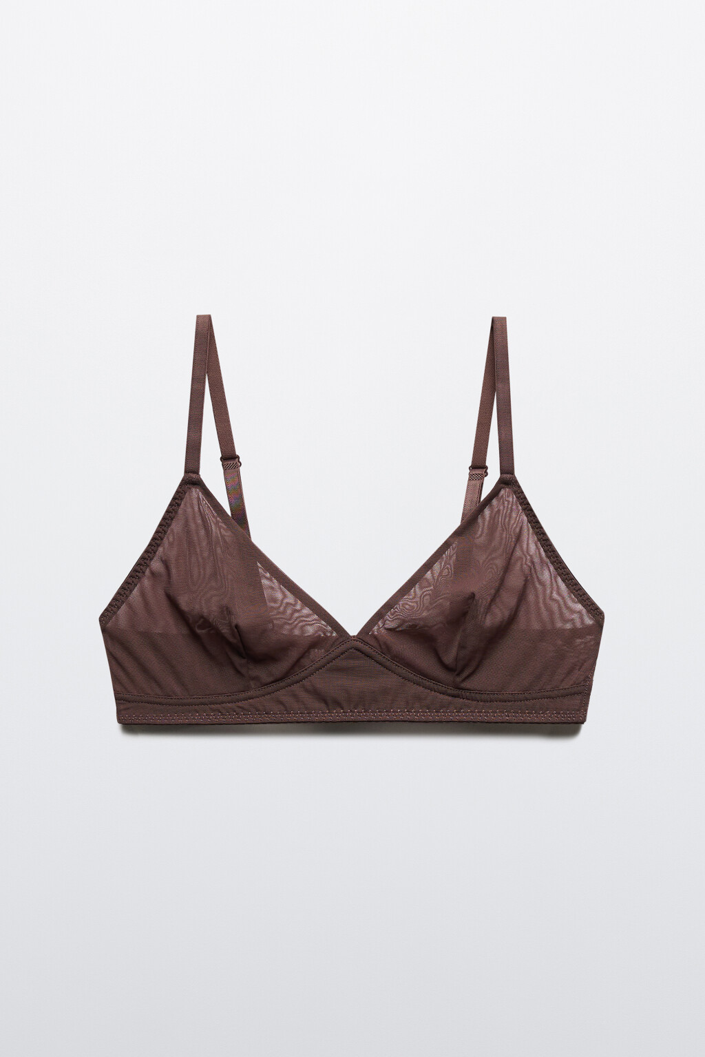 Бюстгальтер-бралетт из сетки - цвет коричневый - 5