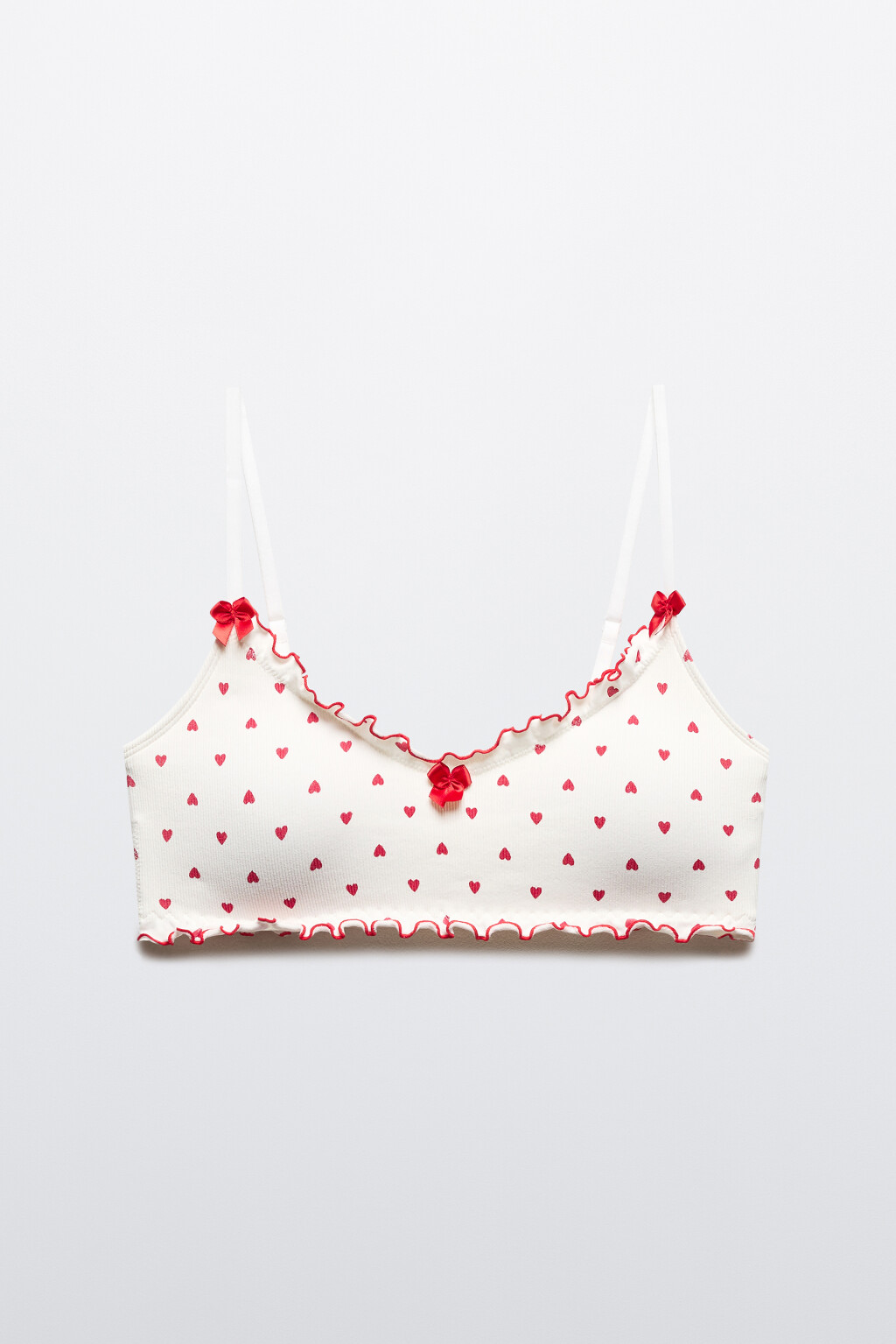 Бюстгальтер-топ в рубчик с принтом - цвет красный - 7