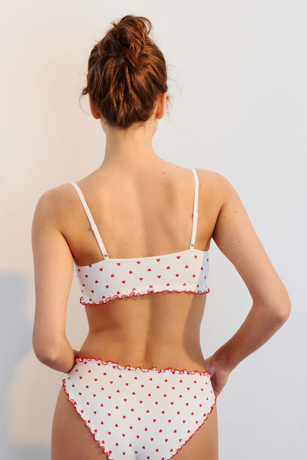 Бюстгальтер-топ в рубчик с принтом - цвет красный - 3