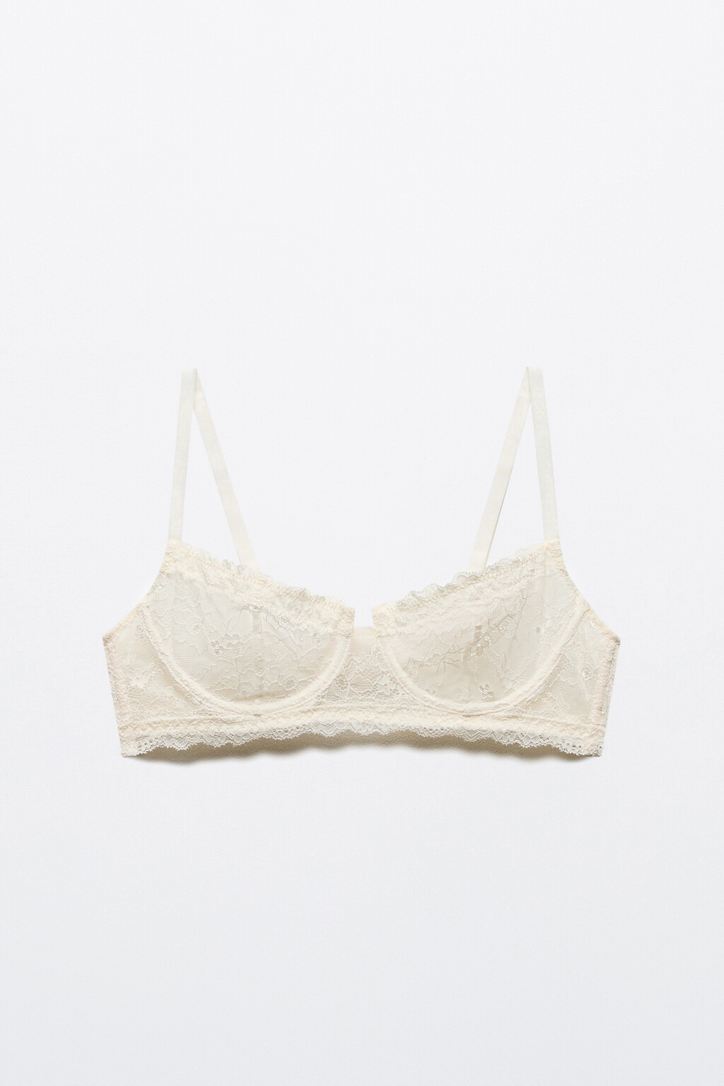 Бюстгальтер-бра кружевной - цвет ванильный - 5